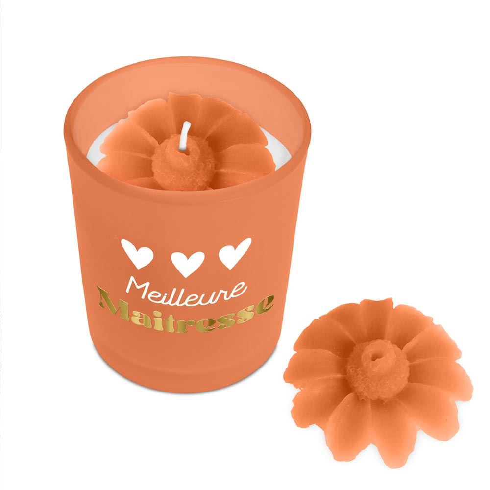 Bougie affective orange meilleure maitresse