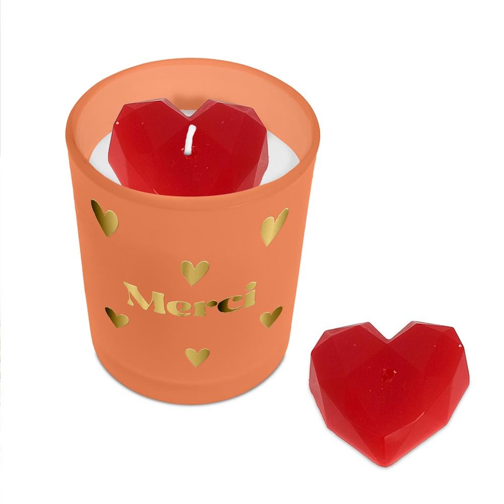 Bougie affective orange merci