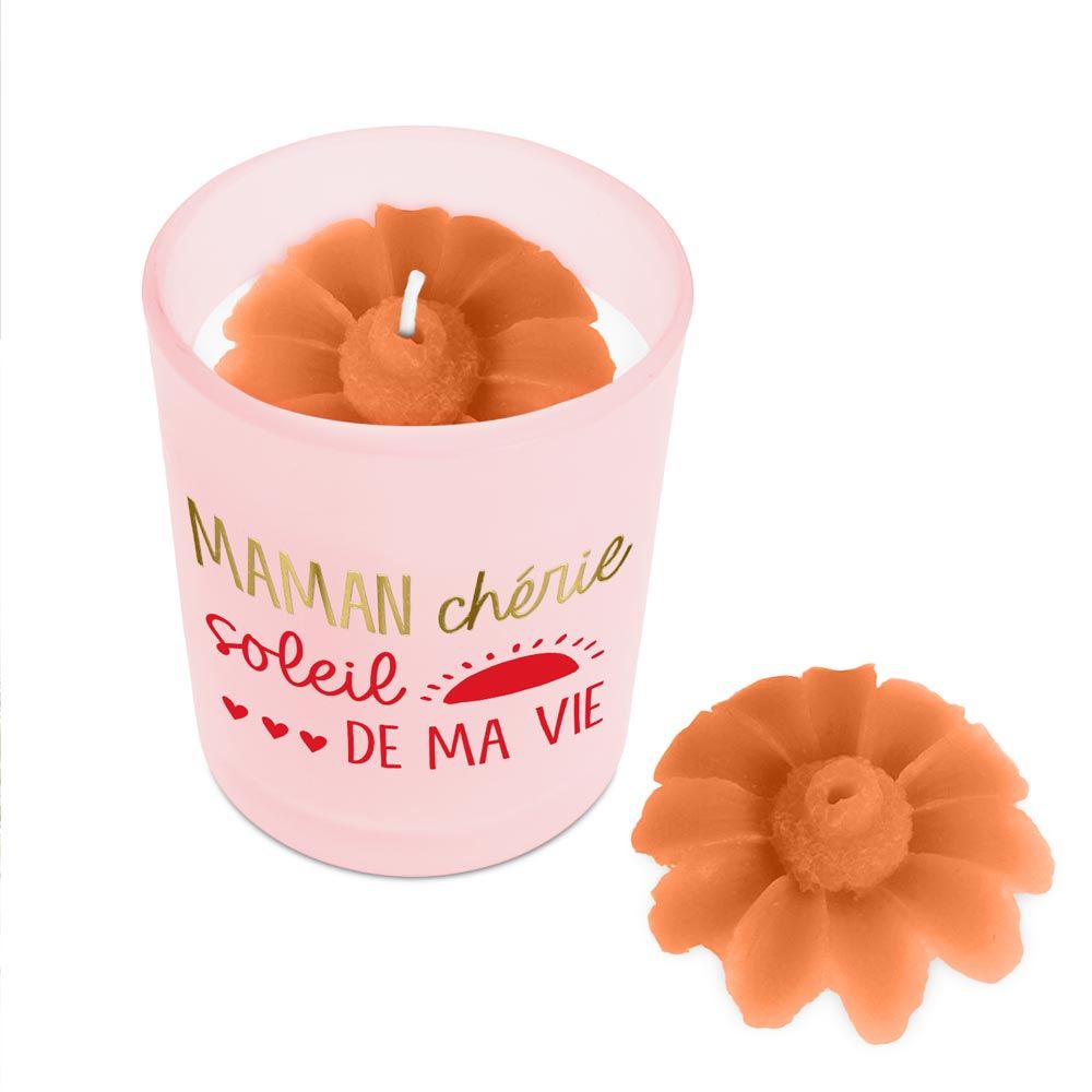 Bougie affective rose maman cherie soleil de ma vie
