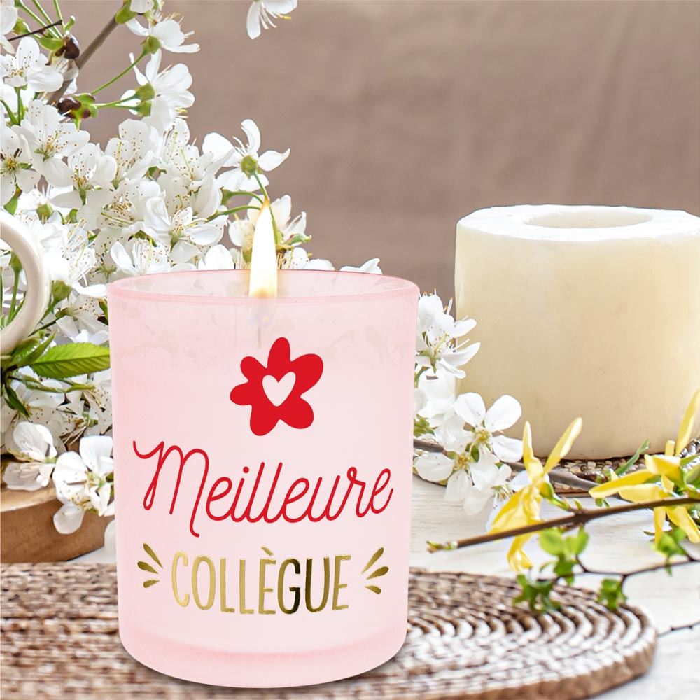 Bougie affective rose meilleure collegue