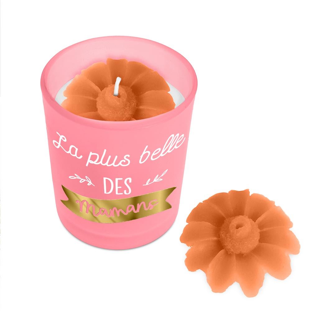 Bougie affective rose fonce la plus belle des mamans