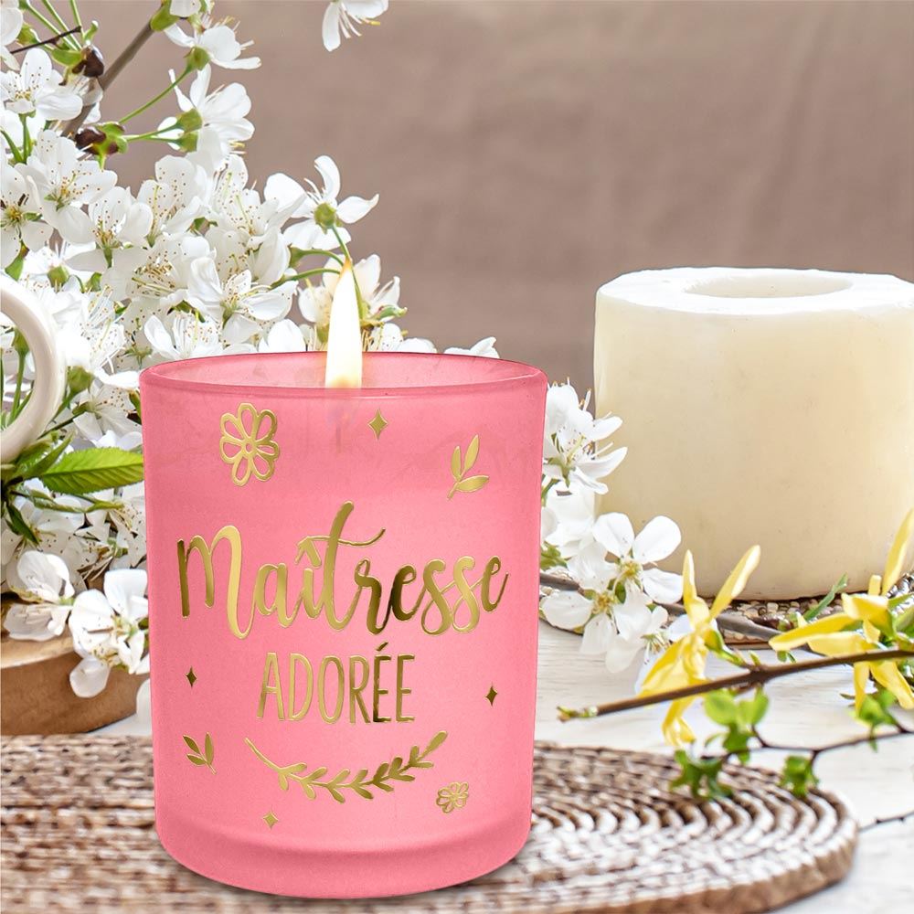 Bougie affective rose fonce maitresse adoree