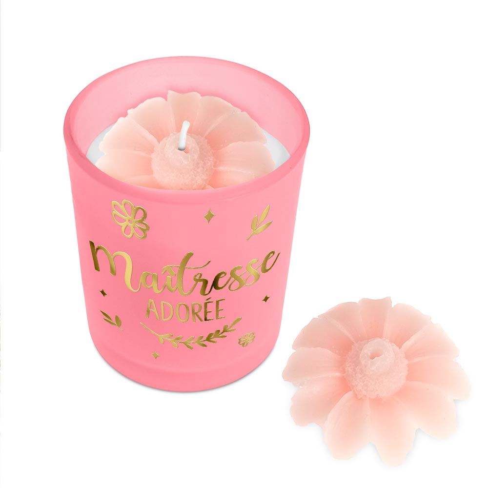 Bougie affective rose fonce maitresse adoree