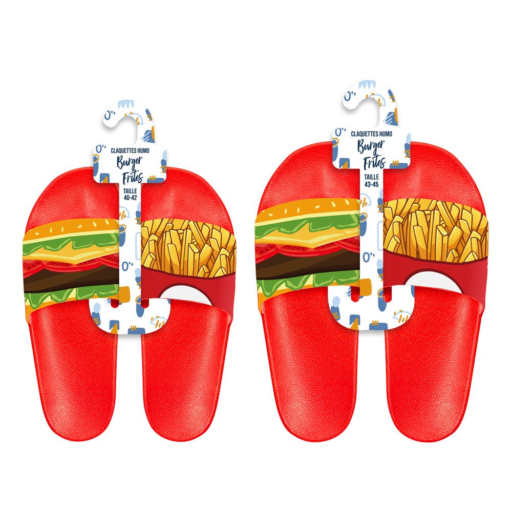Claquettes duo burger/frite t40-42/43-45