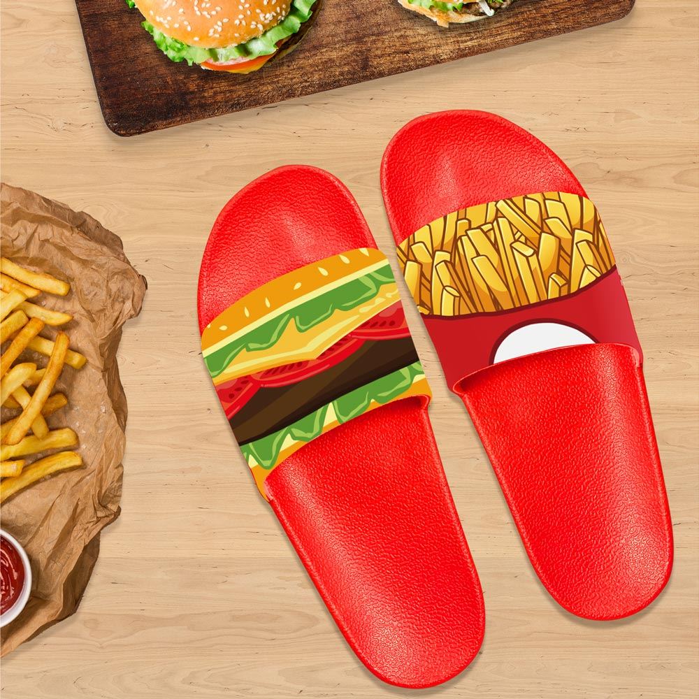 Claquettes duo burger/frite t40-42/43-45