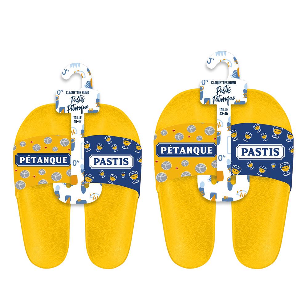 Claquettes duo petanque/pastis t40-42/43-45
