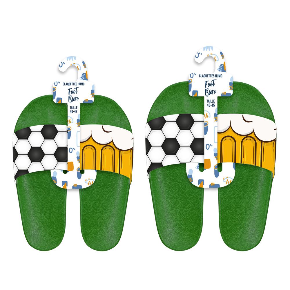 Claquettes duo foot/biere t40-42/43-45