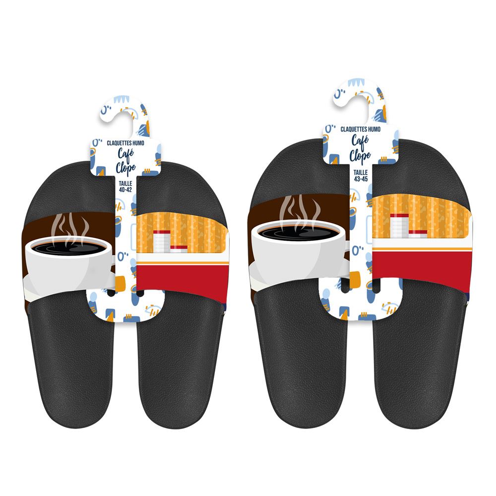 Claquettes duo cafe/clope t40-42/43-45