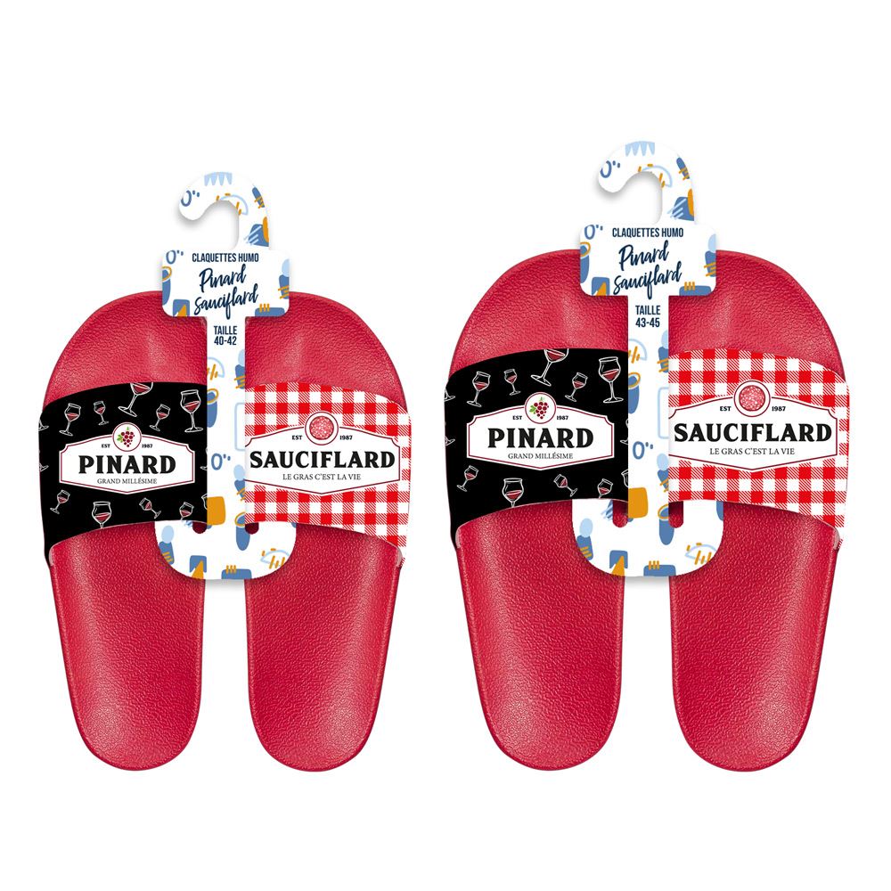 Claquettes duo pinard/sauciflard t40-42/43-45