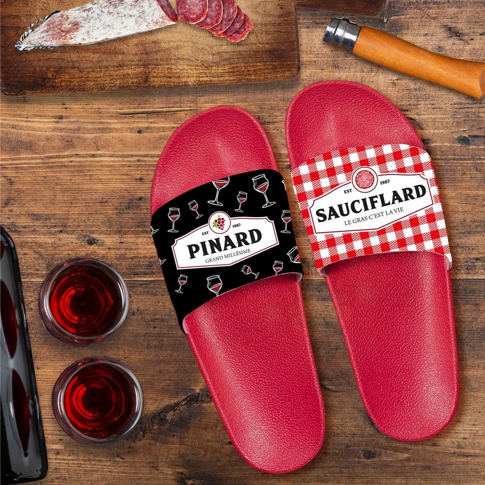 Claquettes duo pinard/sauciflard t40-42/43-45