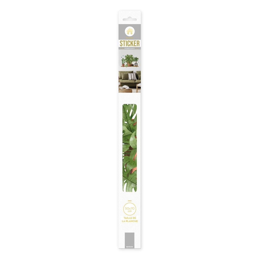 Sticker etagere plantes chat 50x70
