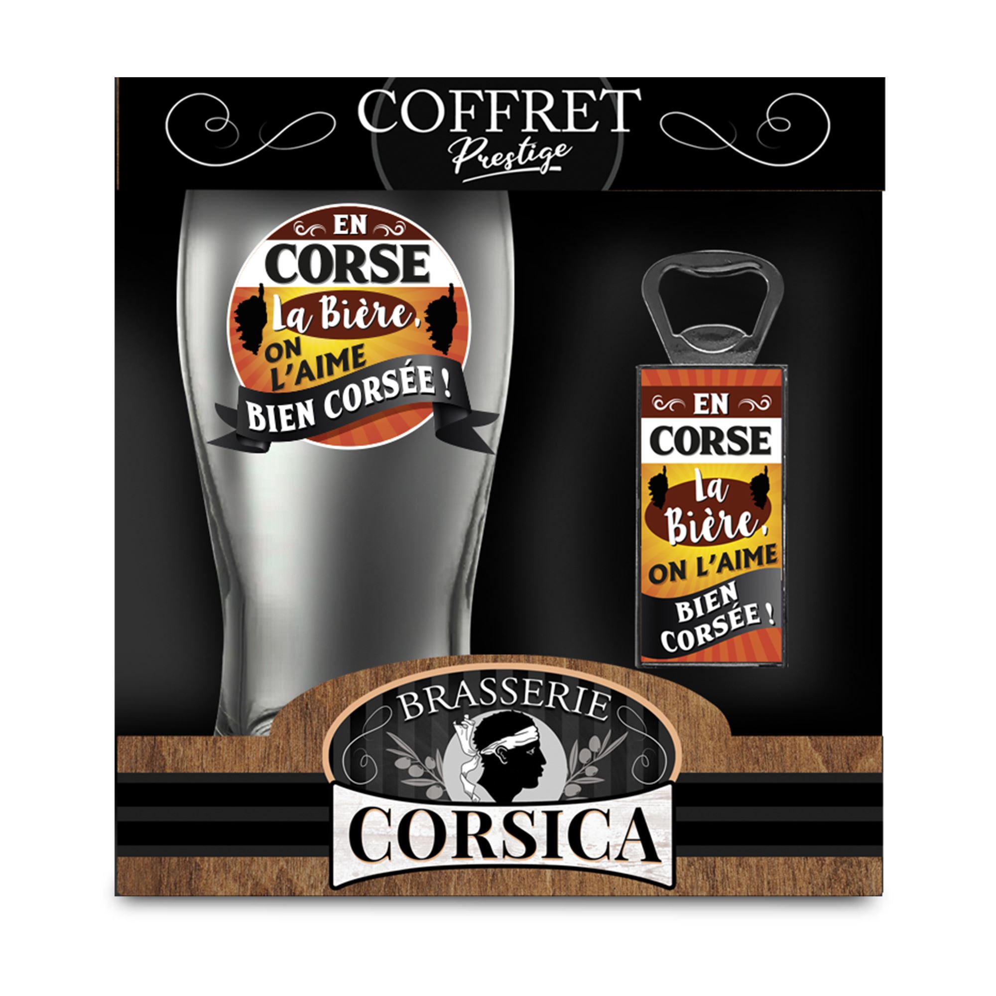 Coffret verre biere "bien corsee"