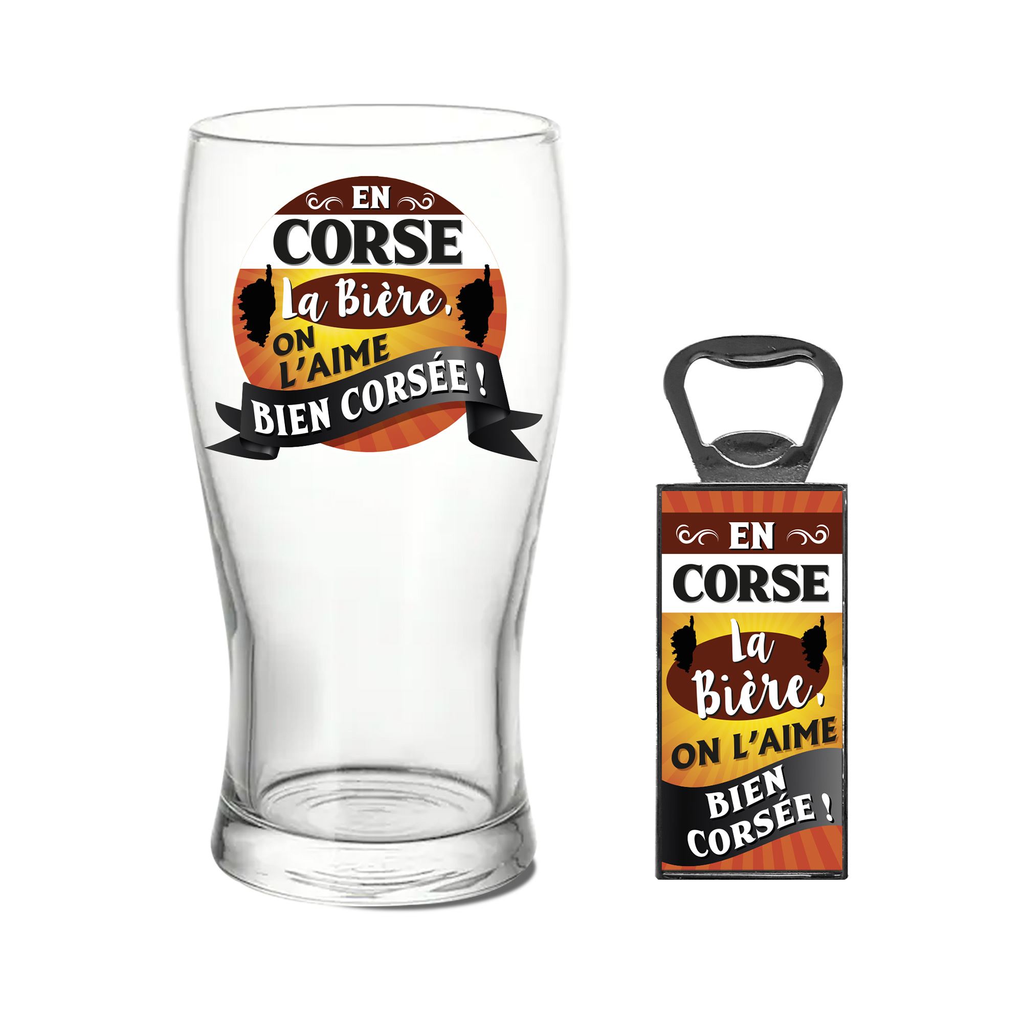 Coffret verre biere "bien corsee"