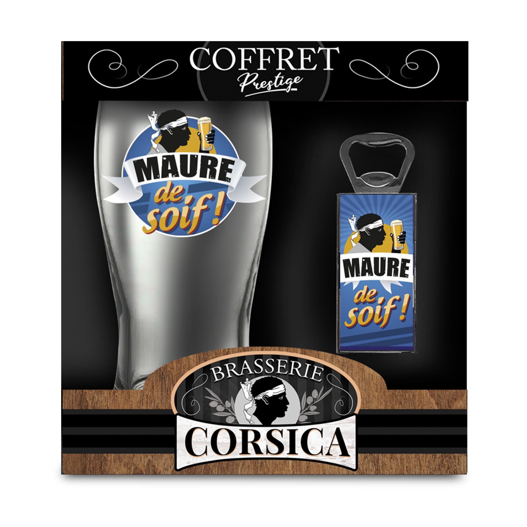 Coffret verre biere "maure de soif"