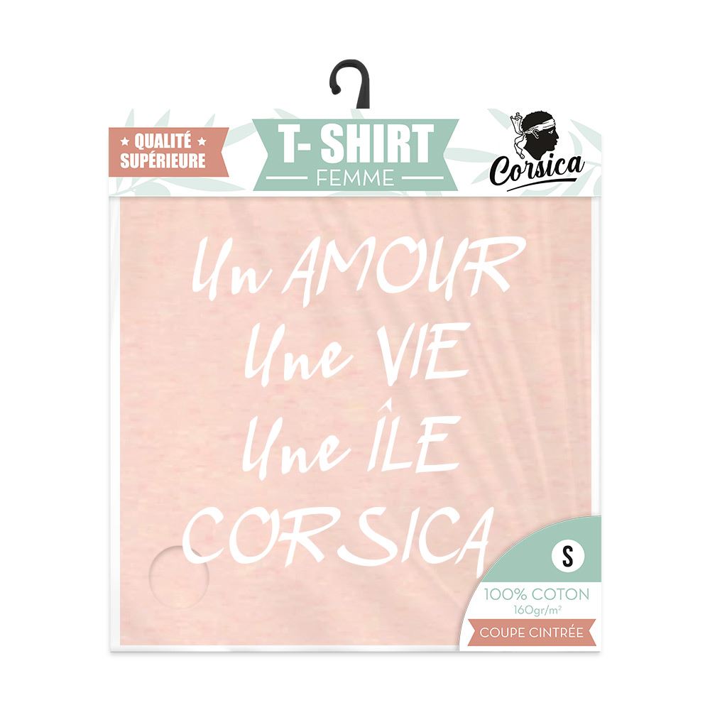 T shirt corsica rose "amour" s