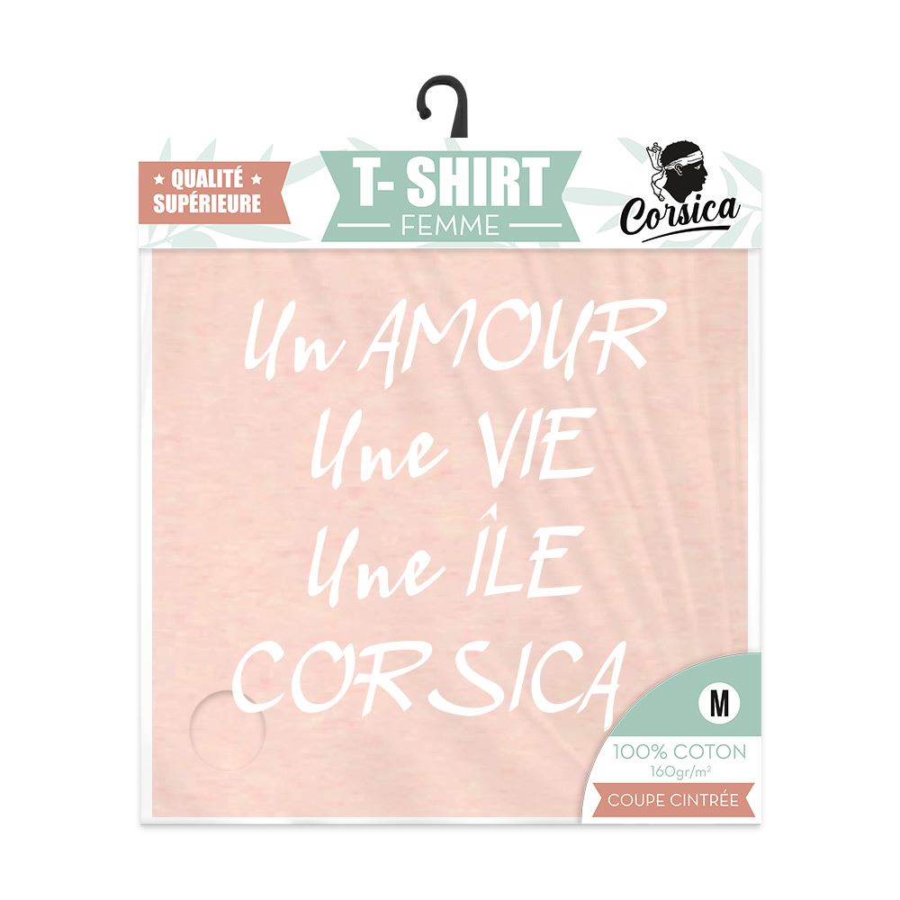 T shirt corsica rose "amour" m