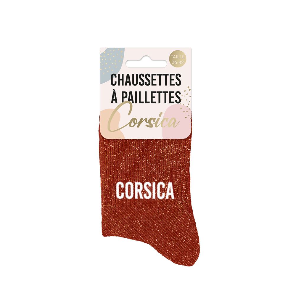 Chaussettes paillettes corsica rose