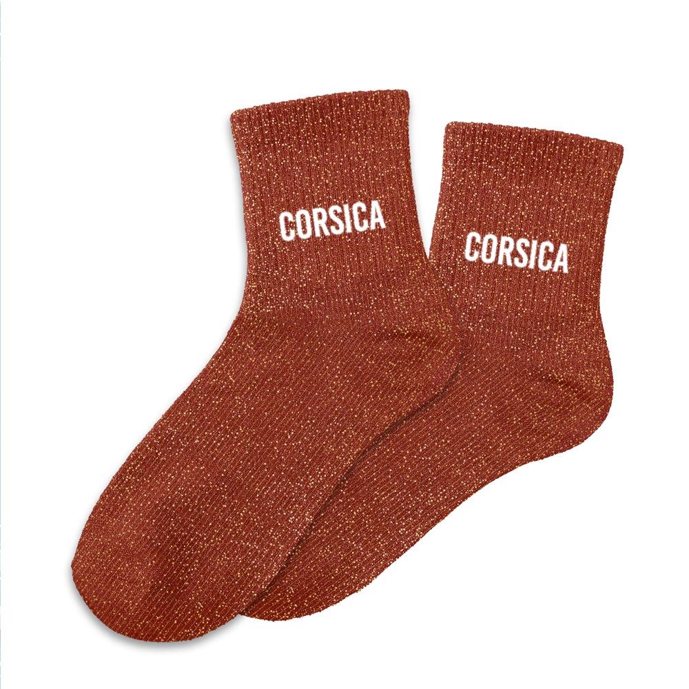 Chaussettes paillettes corsica rose