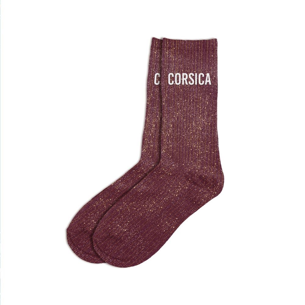 Chaussettes paillettes corsica prune