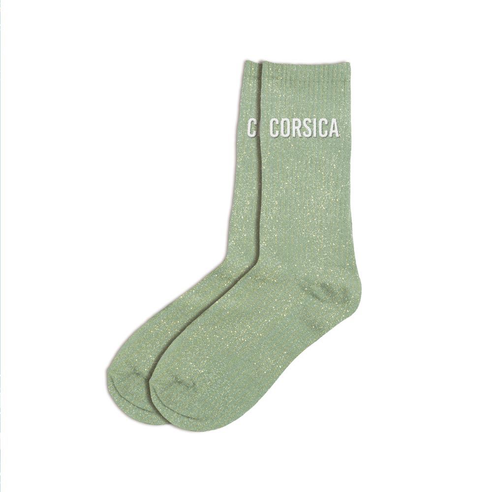 Chaussettes paillettes corsica sauge
