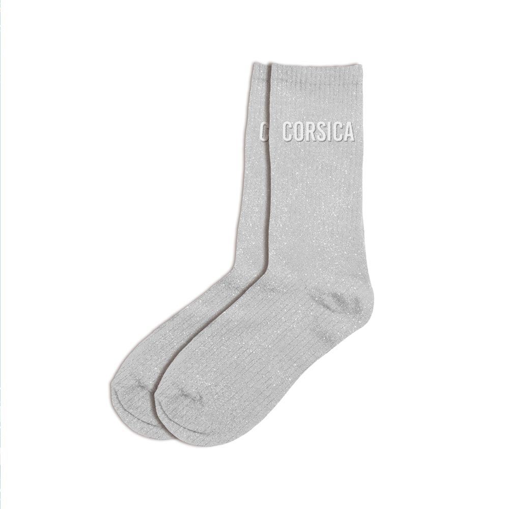 Chaussettes paillettes corsica gris clair