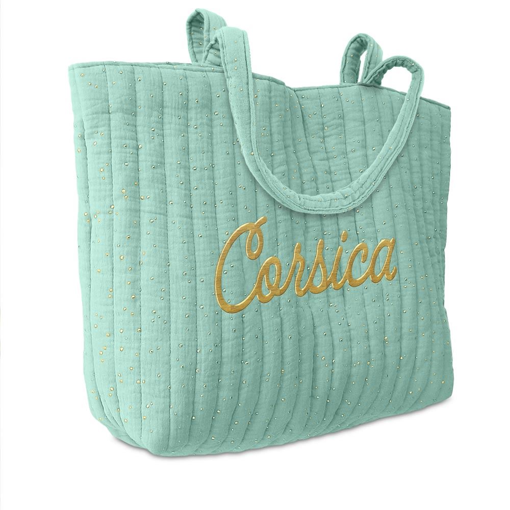 Sac gaze de coton corsica bleu clair