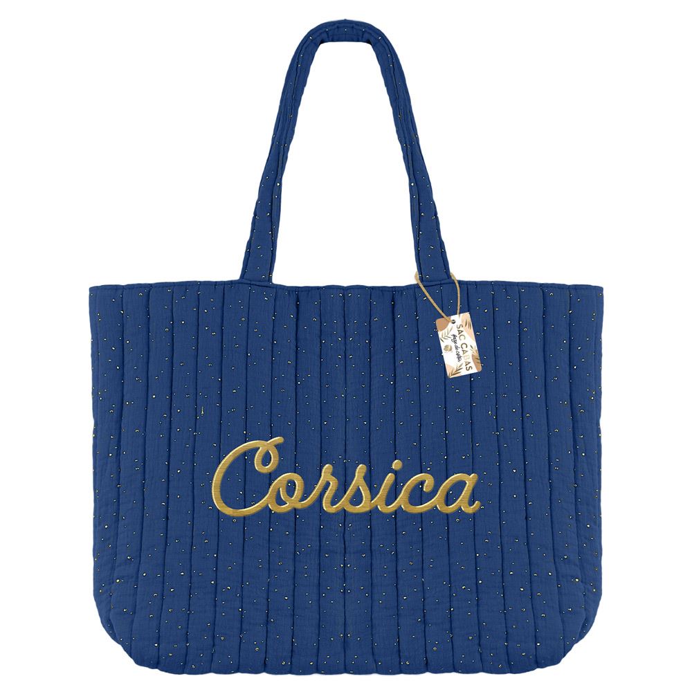 Sac gaze de coton corsica bleu