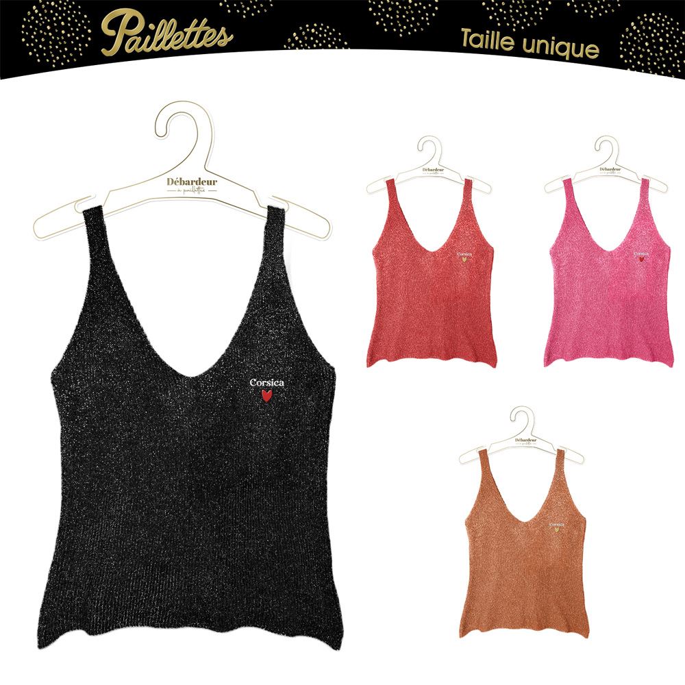 Debardeurs paillettes corsica 4mods /24pcs